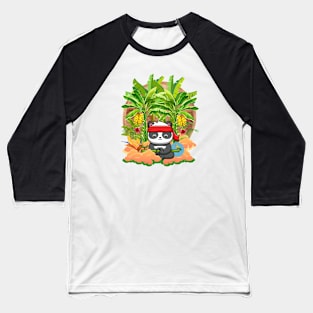 Panda Meditate in Paradise Baseball T-Shirt